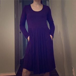 Eggplant color comfy dress WITH POCKETS